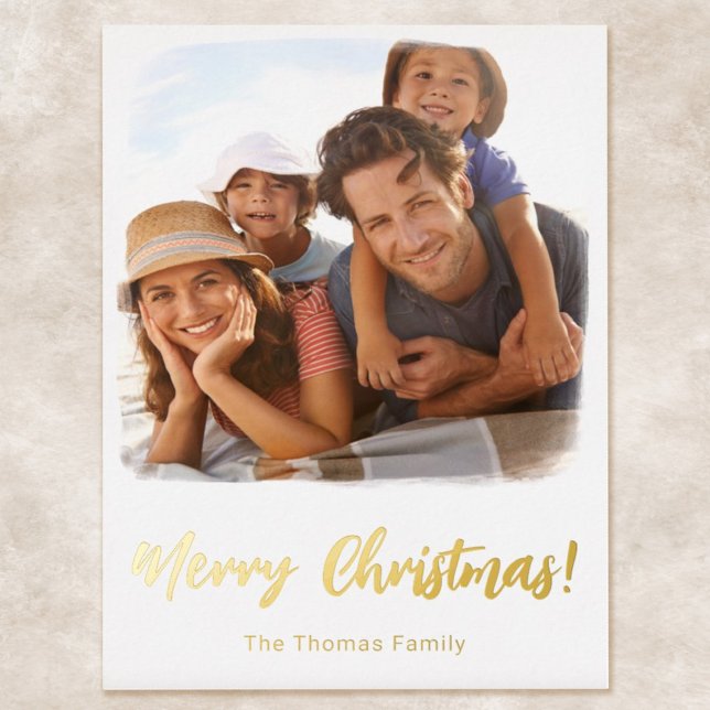 Foil Photo Christmas Card Watercolor Template (Creator Uploaded)