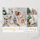Foil Photo Christmas Card with Five Pictures