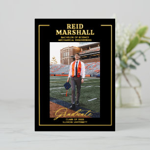 Foil Photo Graduation Announcement Invitation