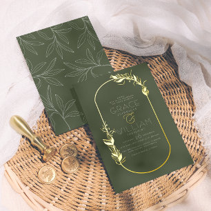 Foil Pressed   Sage Green Botanical Frame Wedding