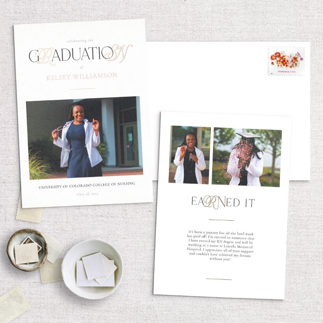 Foil RN Nursing Degree Graduation Announcement (Creator Uploaded)