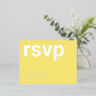 Foil RSVP Butter Yellow Meal Choices Postcard