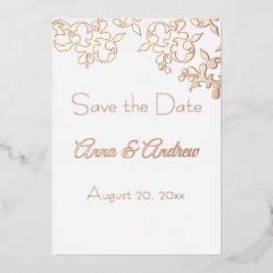 Foil Scrolls Save the Dates Foil Invitation