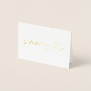 Foil S'mores Food Label Wedding Table Card