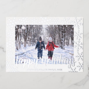 Foil Snowflakes Happy Holidays Photo Card