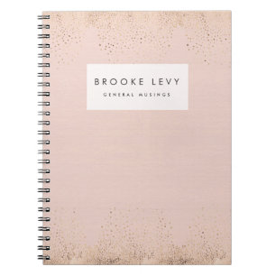 Foil Sparkle Peach Personalised Journal Notebook