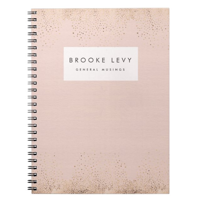 Foil Sparkle Peach Personalised Journal Notebook (Front)