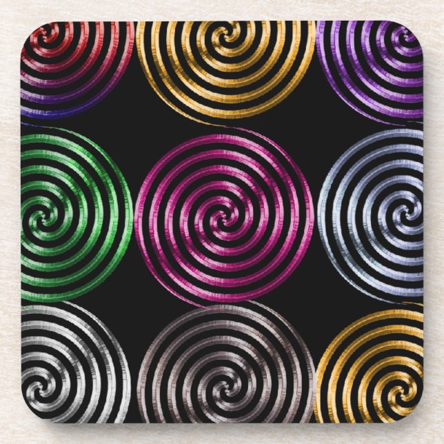 Foil Spiral Cork Coaster (Front)