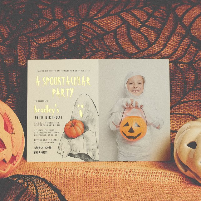 Foil Spooktacular Halloween Ghost Photo Birthday (Creator Uploaded)