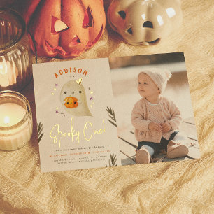 Foil Spooky One Halloween First Birthday Photo