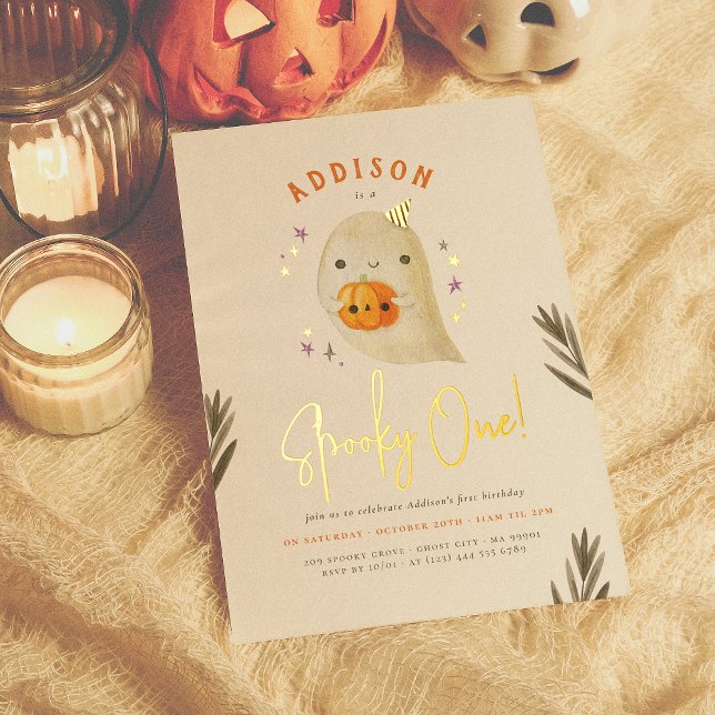 Foil Spooky One Halloween Gender Neutral Birthday (Creator Uploaded)