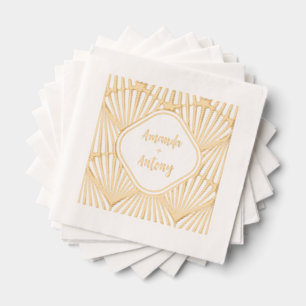 Foil Stamped Napkins in art deco style.