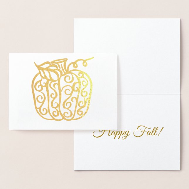 Foil Swirl Pumpkin | Fall Harvest Card (Display)
