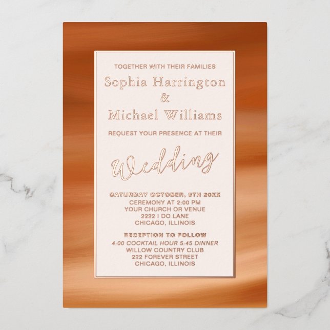 Foil Terracotta Boho Editable Template Autumn  (Front)