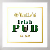 Foil Text Accent Irish Pub Print Poster