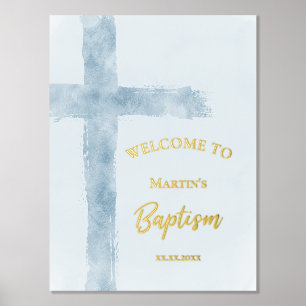 foil text Baptism welcome sign