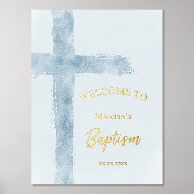 foil text Baptism welcome sign (Front)