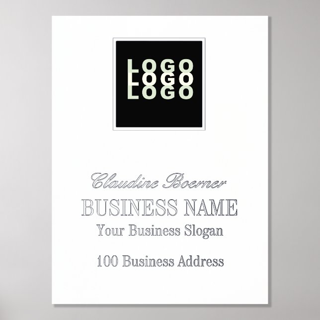 Foil Text Business Logo Print Poster (Front)