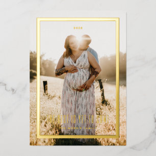 Foil The Best Is Yet To Come Simple Border Frame Foil Holiday Card