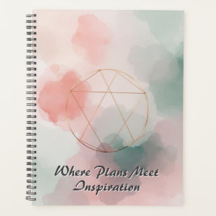 Foil & Watercolor Wash Art Abstract Rose Gold Ge Planner