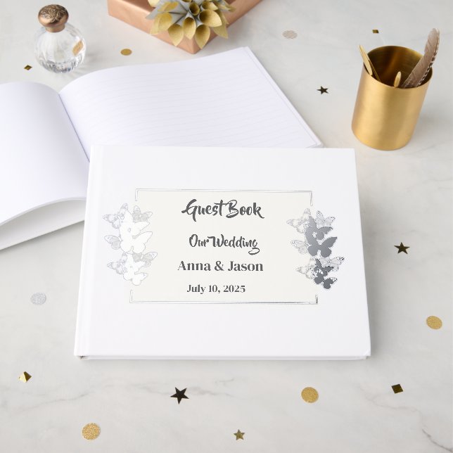 Foil Wedding Guestbook (Front Open)