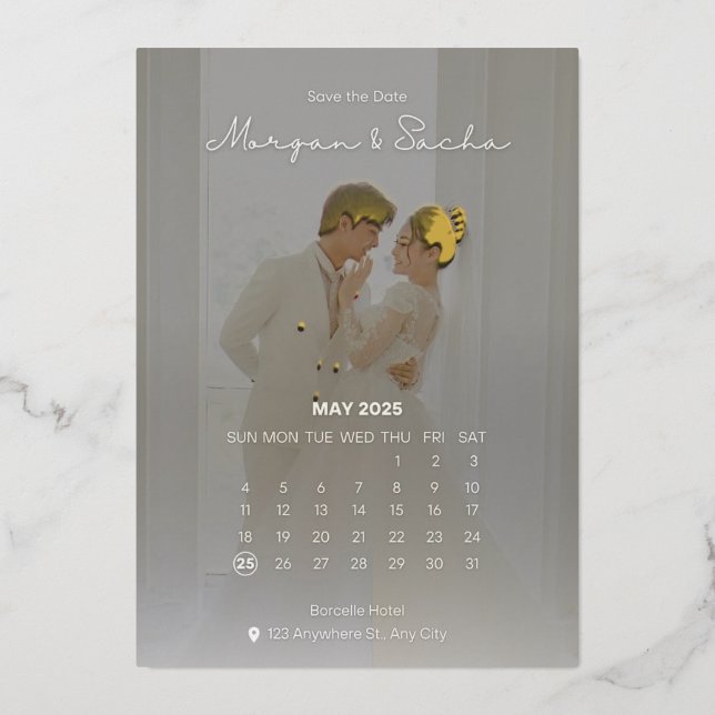 Foil wedding Invitation card wedding theme card (Front)