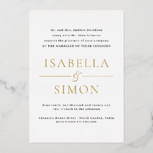 Foil Wedding Invitation Set - Wedding Invite