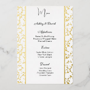 Foil Wedding Menu Card
