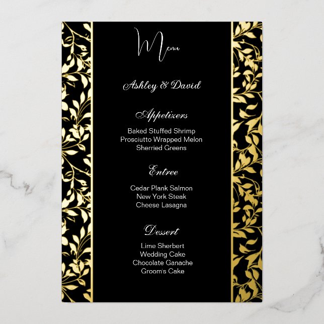 Foil Wedding Menu Card (Front)