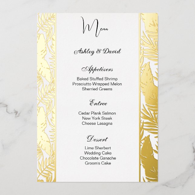 Foil Wedding Menu Card (Front)