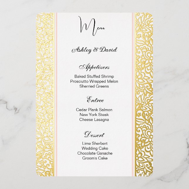 Foil Wedding Menu Card (Front)