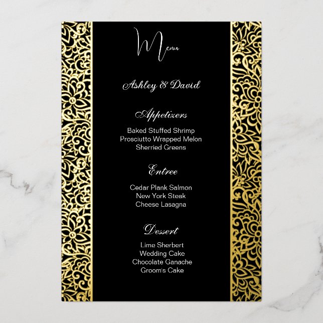 Foil Wedding Menu Card (Front)