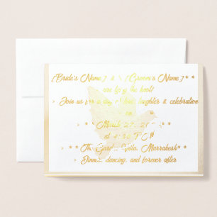 Foil Wedding Thank You Card   Elegant Floral Desig