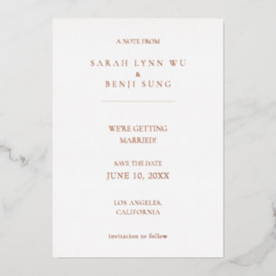 Foil & White Minimalist Modern 2 V2 Save The Date