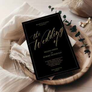 Foiled Black Wedding Invitation - Modern invite