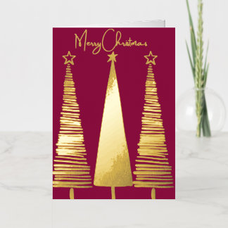 Foiled Christmas Tree's  Foil Greeting Card