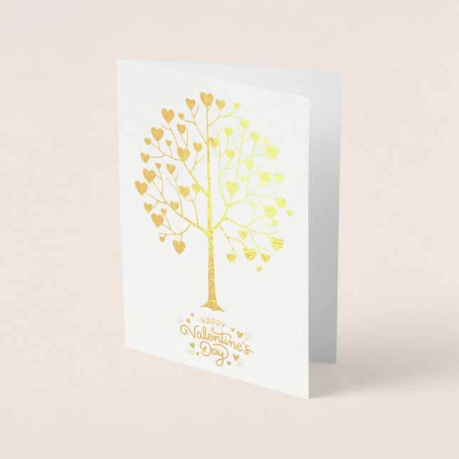 Foiled Heart Tree, Will You Be My Valentine's? Foil Card (Front)