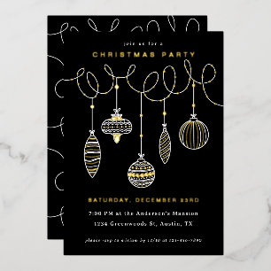 Foiled Pressed Christmas Ornaments Foil Holiday Card