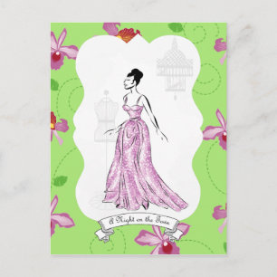 Fois à Paris Fashion Illustration Postcard