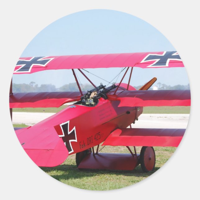 Fokker Classic Round Sticker (Front)