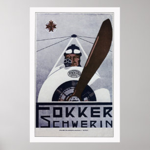 Fokker Schwerin WW1 Aviation Poster - large
