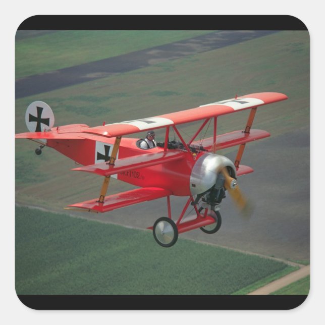 Fokker, triplane replica, 1983_Classic Aviation Square Sticker (Front)