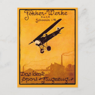 Fokker Worke Poster on Notecards Postcard