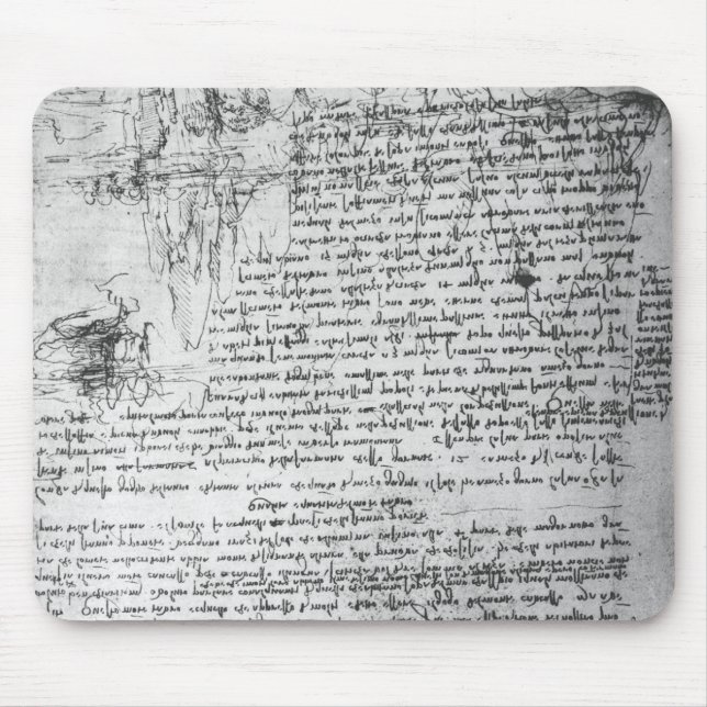 Fol.145v-b, page from Da Vinci's notebook Mouse Mat (Front)
