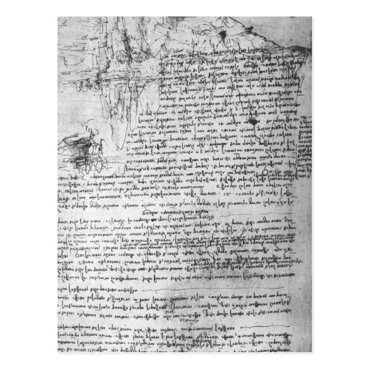 Fol.145v-b, page from Da Vinci's notebook Postcard