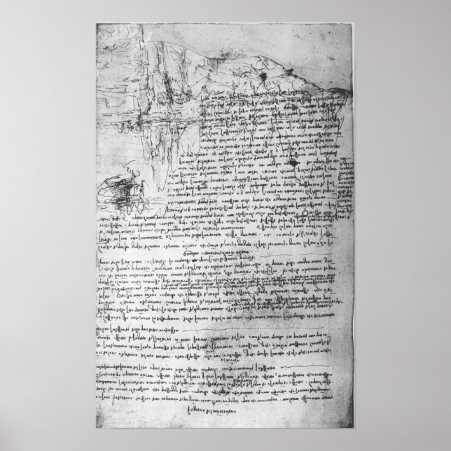 Fol.145v-b, page from Da Vinci's notebook Poster (Front)