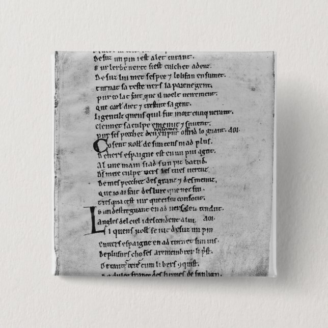 Fol.43 'The Song of Roland' 15 Cm Square Badge (Front)