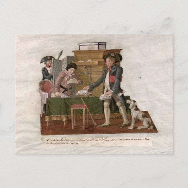 Fol.55 Country Folk and the Money Changer Postcard (Front)