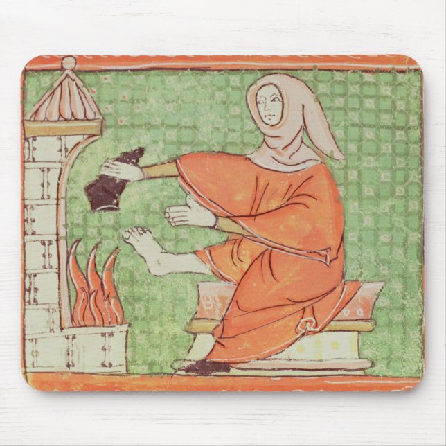 Fol.58r February: Warming by the Fire Mouse Mat (Front)
