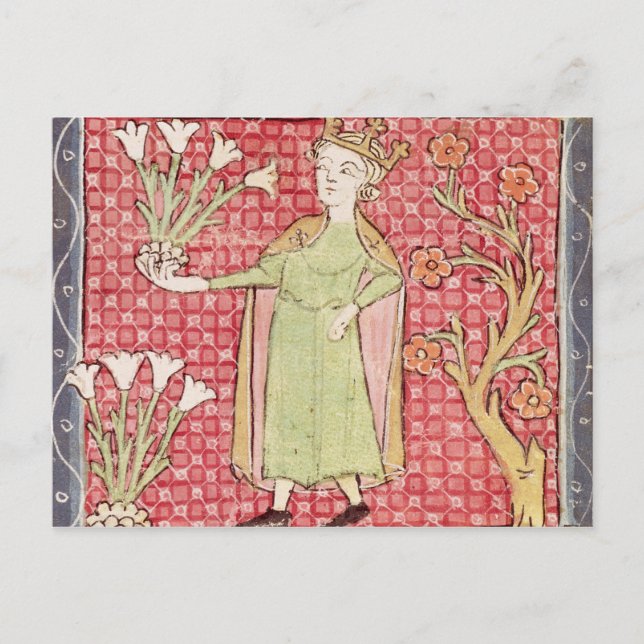 Fol.58v April: Picking Flowers Postcard (Front)